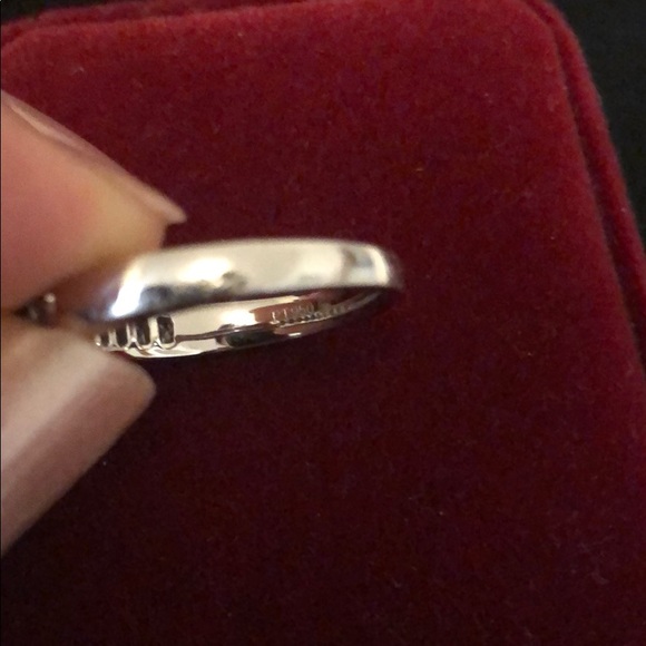Platinum ring with diamond size 7 - Picture 2 of 3